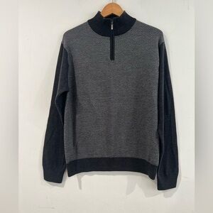 MARCO FIORY ITALY sweater 1/4 zip 100 Merino wool size  L